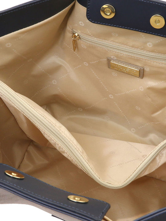 Suede Light Taupe Leather Women's Shopper Bag