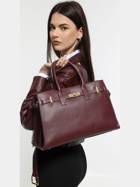 Leather Women's Satchel Bag Brown Chocolate