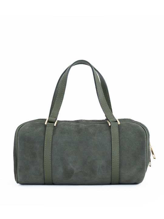 Leather Women's Barrel Bag Black