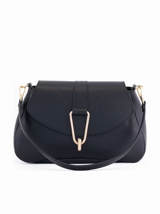 Leather Women's Flap Bag Black