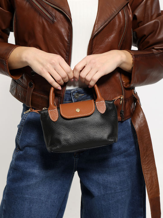 Leather Women's Flap Bag Black