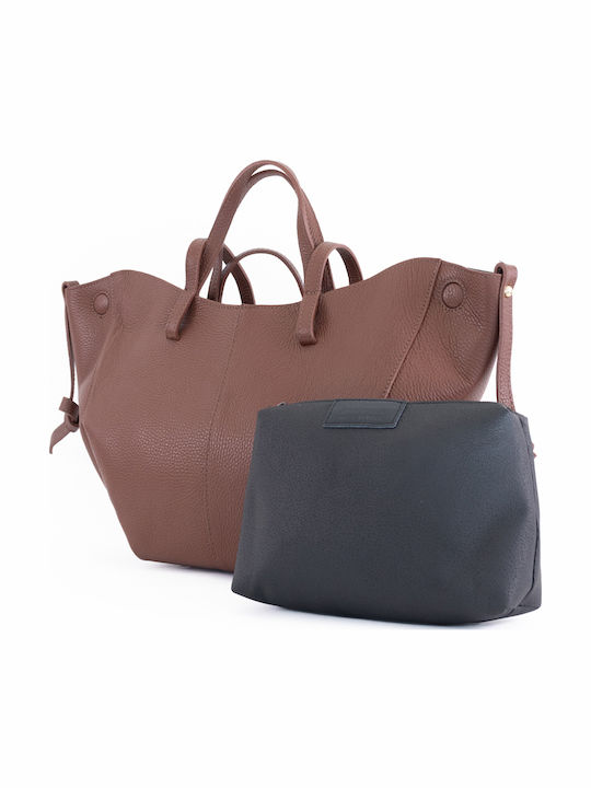 Set Leather Women's Black Tote Bag