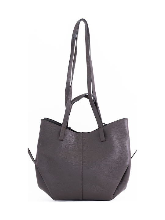 Set Leather Women's Shopper Bag Brown Chocolate
