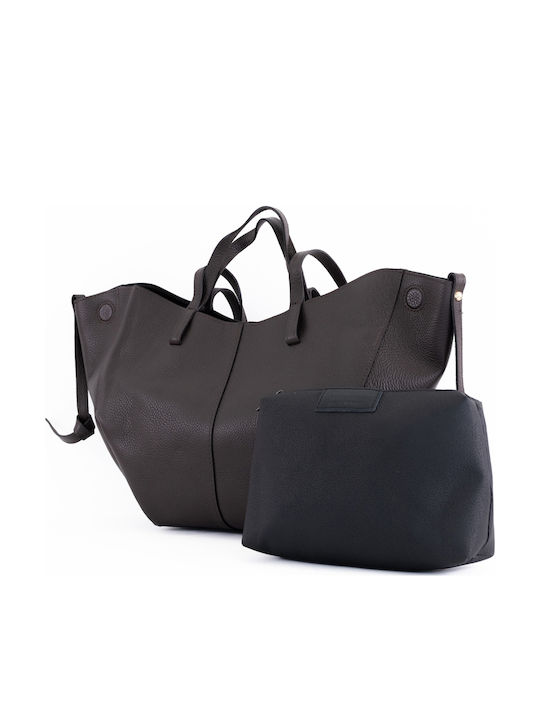 Set Leather Women's Black Tote Bag