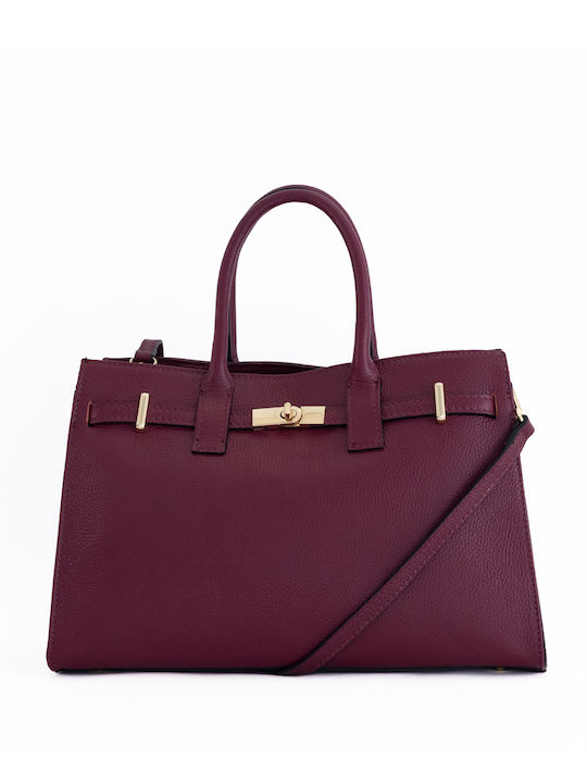 Burgundy Leather Women's Tote Bag