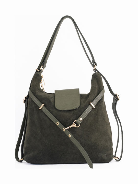 Leather Women's Shoulder Bag / Backpack Black