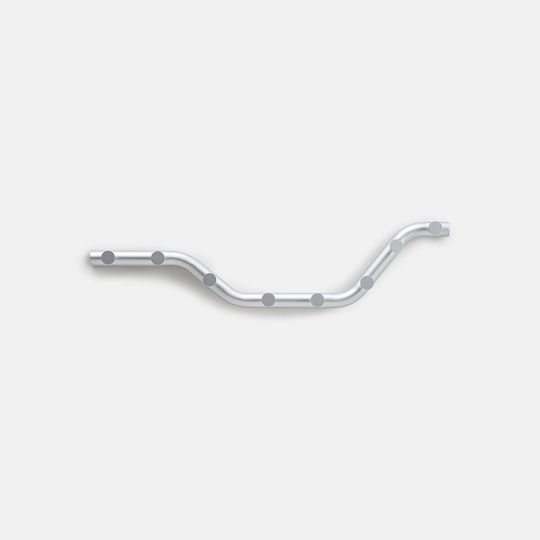 La Redoute Interieurs Metall-Wandgarderobe mit 8 Haken, Silber, 96 x 25 x 9,5 cm