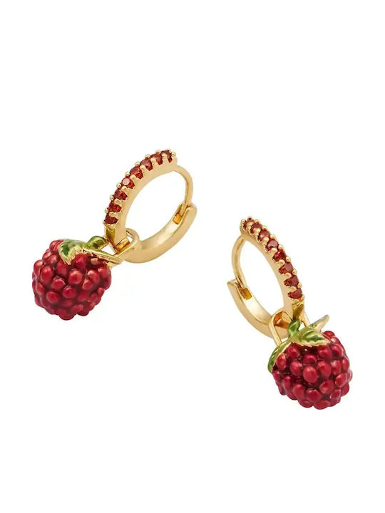 Fable Σκουλαρίκια Huggie Orla Raspberry