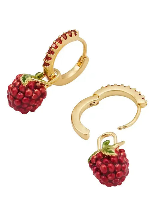 Fable Σκουλαρίκια Huggie Orla Raspberry