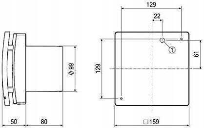 Wall Bathroom Ventilator 100mm White