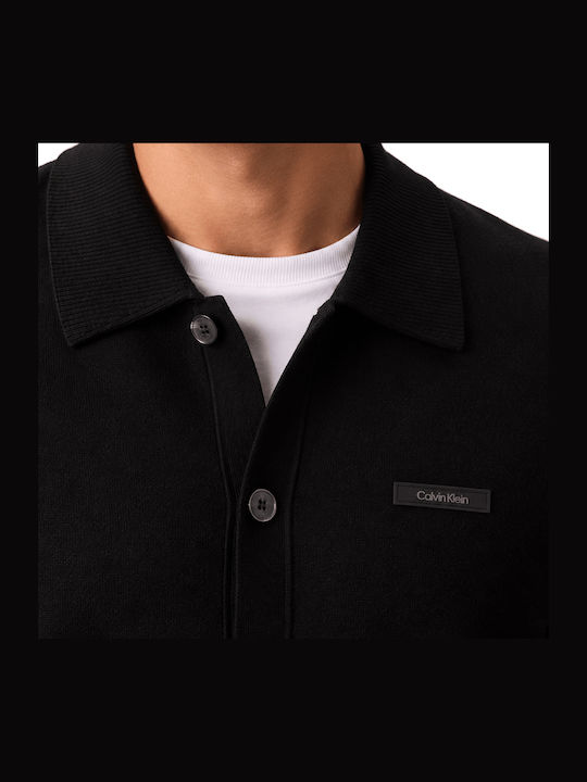 Men's Knitted Cardigan with Buttons Black