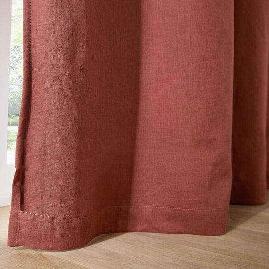 La Redoute Interieurs Vorhang mit Schlaufen Thermovorhang aus Leinen und Baumwolle 135x300 cm