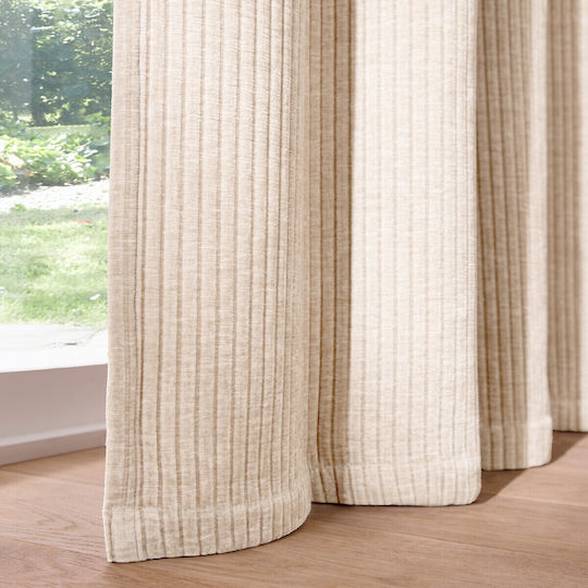 La Redoute Interieurs Perdea cu rejanșă din catifea în dungi 135x250 cm