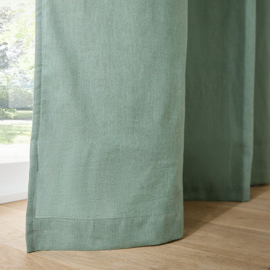 La Redoute Interieurs Tab Top Thermal Curtain in Linen and Cotton 135x350 cm