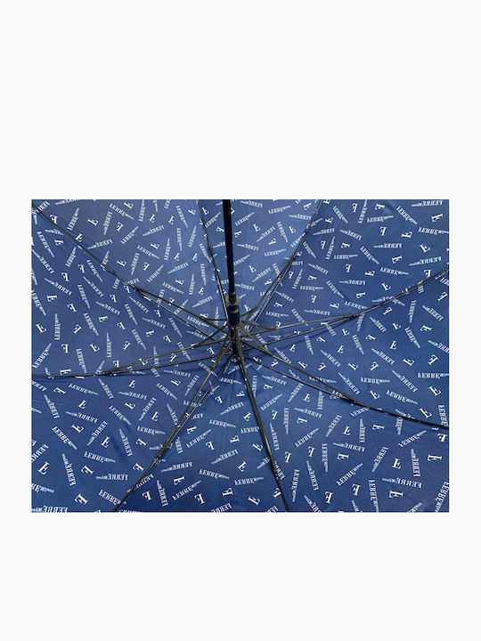 Windproof Automatic Rain Umbrella with Walking Stick Blue