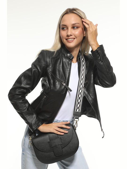 Leather Women's Flap Bag Fuchsia