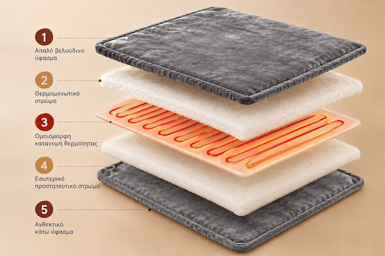 Kraft World TKSH-1 Grey Single Washable Electric Blanket Grey 140W 150x80cm