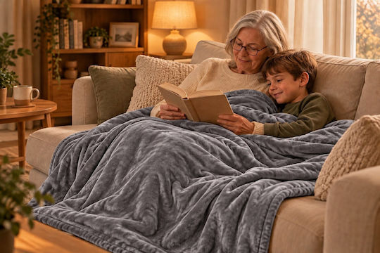 Kraft World TKSH-1 Grey Single Washable Electric Blanket Grey 140W 150x80cm