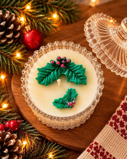 Rote Weihnachtskerze aus Glas