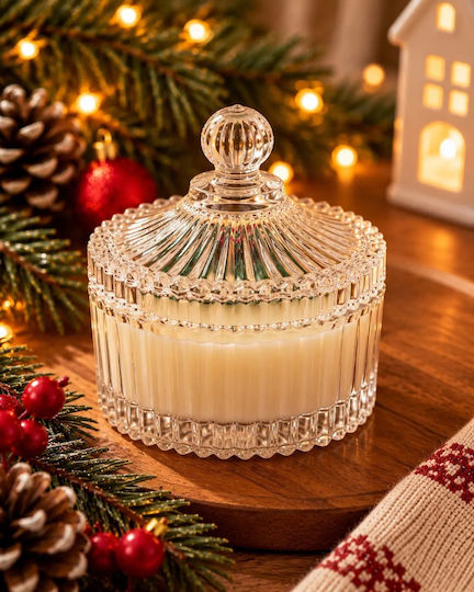 Rote Weihnachtskerze aus Glas