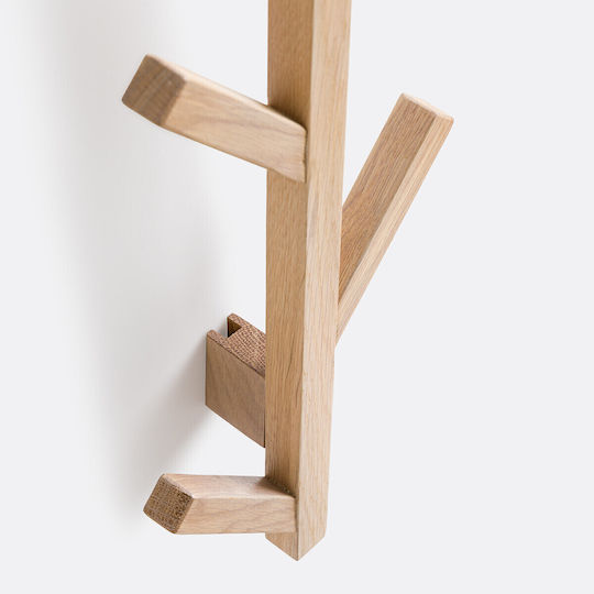 La Redoute Interieurs Κρεμάστρα Τοίχου Ξύλινη 8 Θέσεων Μπεζ 5x25cm