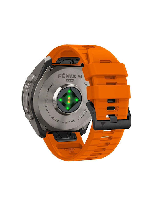 Tech-Protect Silikonarmband für Garmin Fenix 5 / 6 / 6 Pro / 7 / 8 / 8 Pro / E / 9 / 9 Pro 51 mm Signalorange 5906302399444