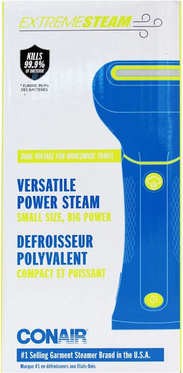 Conair Ръчен Парен Уред за Дрехи 1200 W с Резервоар 80 ml Син