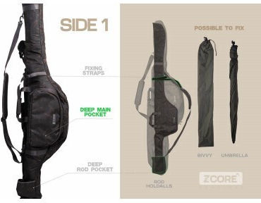 Zfish Z-core Elite Zf-7609 Two-compartment Rod Bag 165 Cm Two-piece 3.6 M Rods 2 Compartments