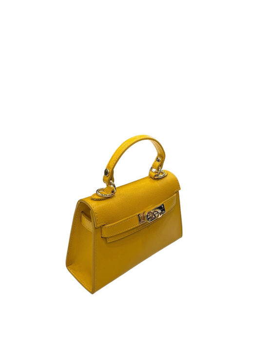 Hellblaue Damen-Flap-Tasche aus Leder