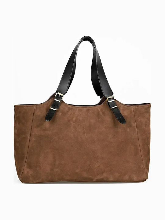 Nomia Leather Women's Shopper Bag Suede Brown