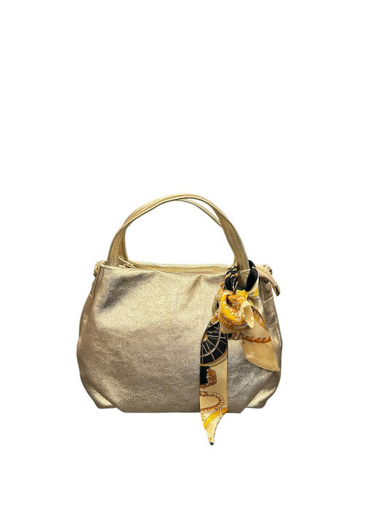 Leather Women's Tote Bag Silver