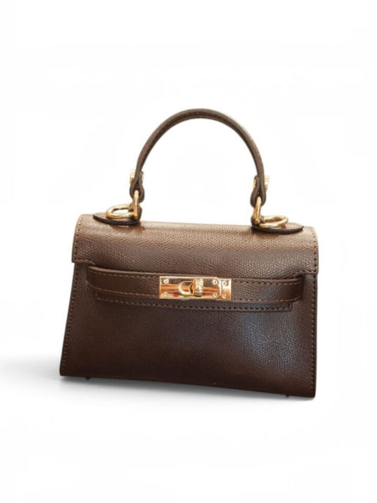 Khaki Leather Women's Satchel Bag