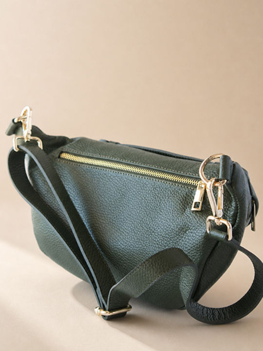 Damen-Crossbody-Tasche aus Leder in Apfelgrün