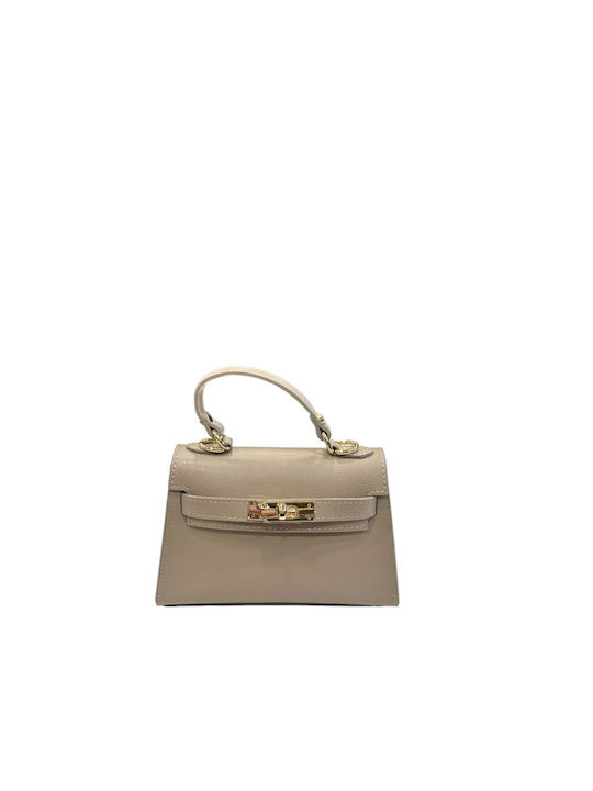 Khaki Leather Women's Satchel Bag