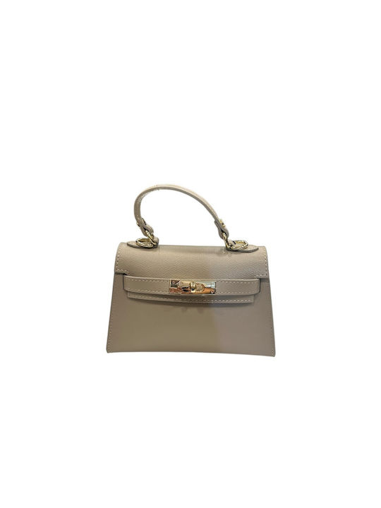 Khaki Leather Women's Satchel Bag