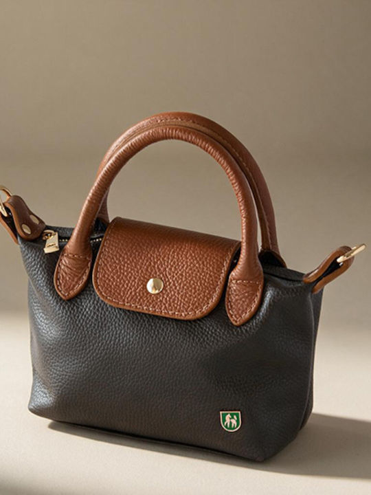 Petite Damen-Satchel aus Leder in Apfelgrün