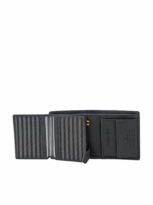 Schwarze Herrenlederbrieftasche mit RFID
