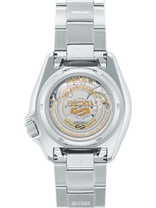 Seiko Мъжки Автоматичен Часовник с Метална Верижка в Сребристо / Оранжево Seiko Мъжки Автоматичен Часовник с Метална Верижка в Сребристо / Оранжево