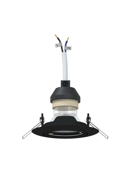 vidaXL Metal Recessed Spotlight with GU10 Bulb Holder Black 9x9 cm 12 pcs