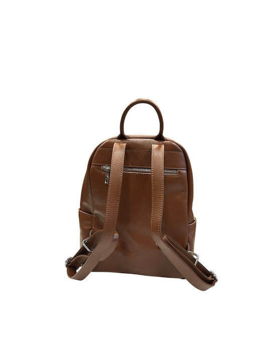Khaki Leather Women's Backpack