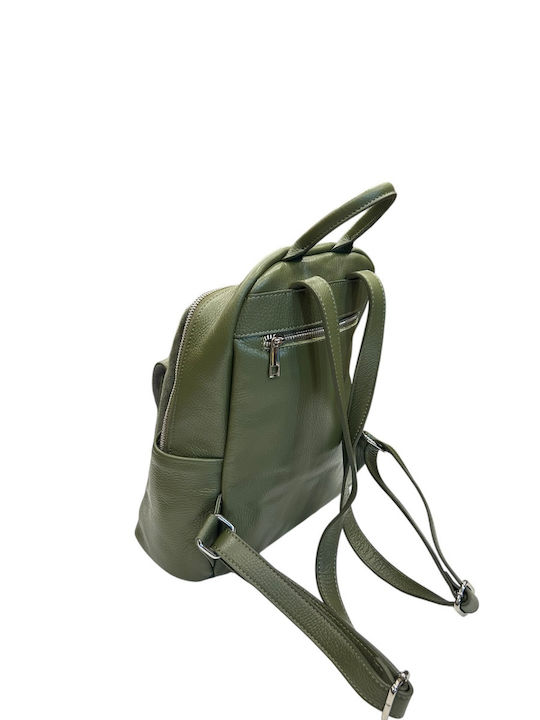Khaki Leather Women's Backpack