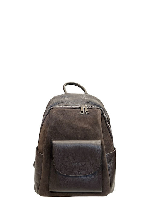 Khaki Leather Women's Backpack