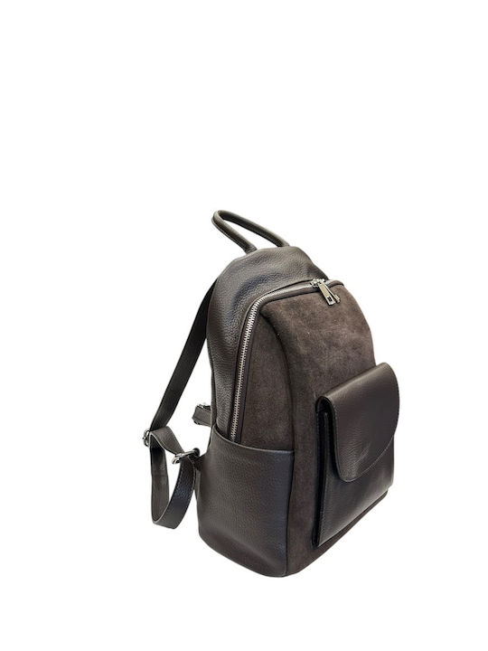 Khaki Leather Women's Backpack