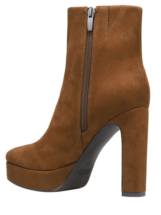 Wildleder Damenstiefeletten mit hohem Absatz 210