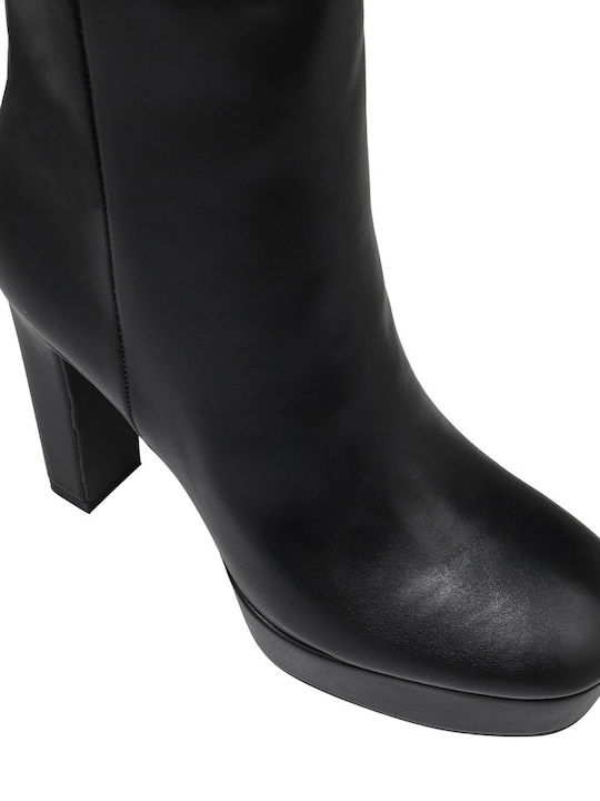 Damen-Stiefeletten mit hohem Absatz Schwarz