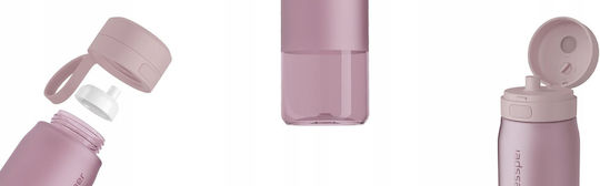 Wessper Sticlă de Apă din Plastic cu Capac Filetat Roz 1000 ml