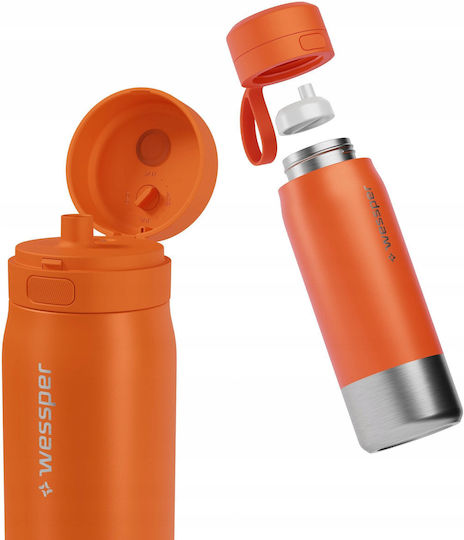 Wessper Sticlă De Apă Metalică Cu Capac Șurub Gri 700ml