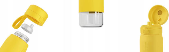 Wessper Glaswasserflasche mit gelbem Schraubdeckel 500 ml