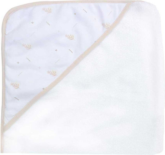 Trois Kilos Sept Baby Hooded Bathrobe White/Beige 70x70 cm