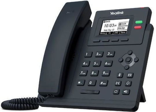 Yealink SIP- T31W Ενσύρματο Τηλέφωνο IP 2 γραμμών Μαύρο